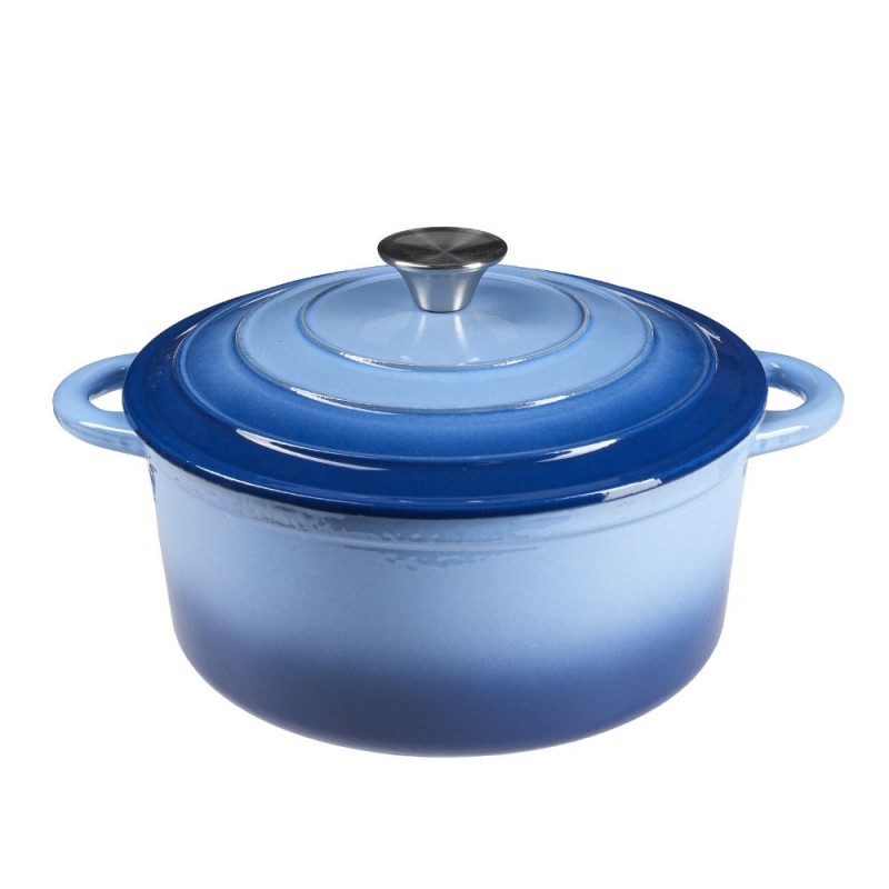 Pentola in ghisa smaltata, Blu, Ф22 - 