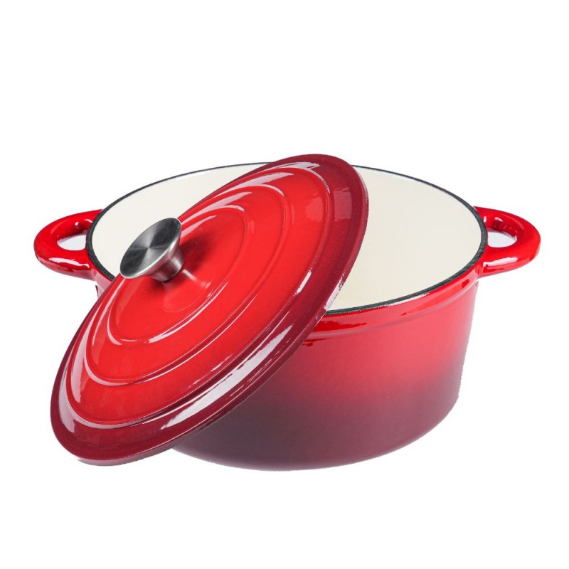 Pentola in ghisa smaltata, Rosso, Ф22 - 