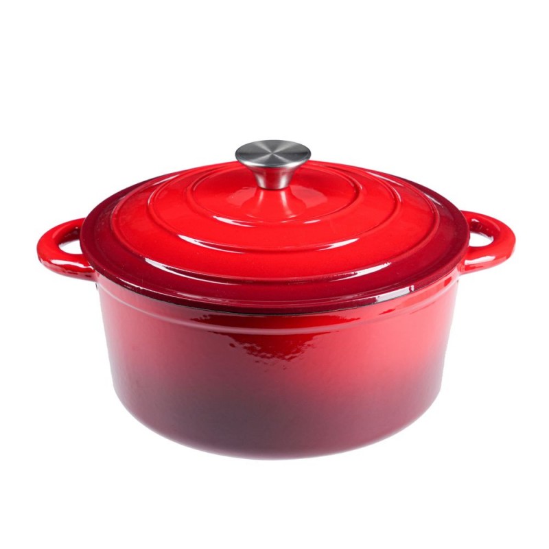 Pentola in ghisa smaltata, Rosso, Ф22 - 