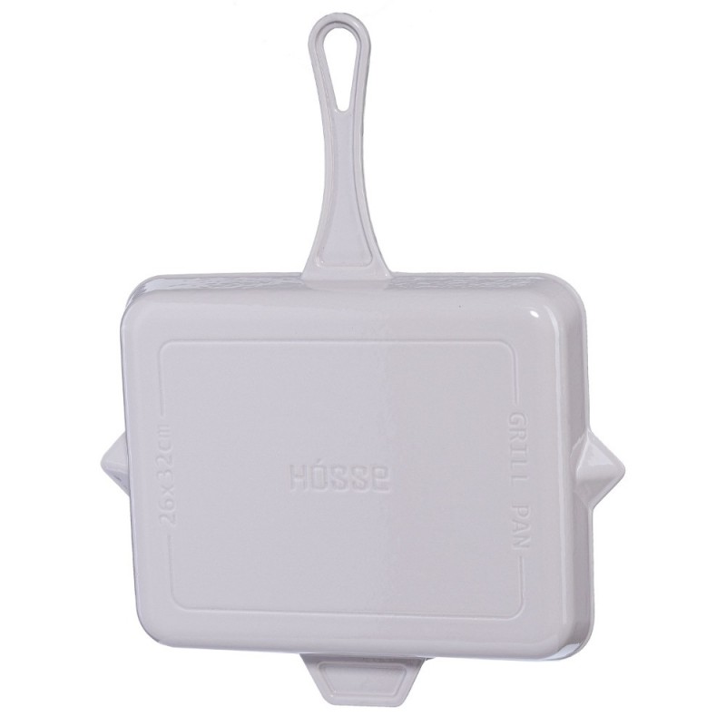 Padella grill in ghisa smaltata Hosse, Ivory, 26x32cm | Padella grill in ghisa | Padella in ghisa |