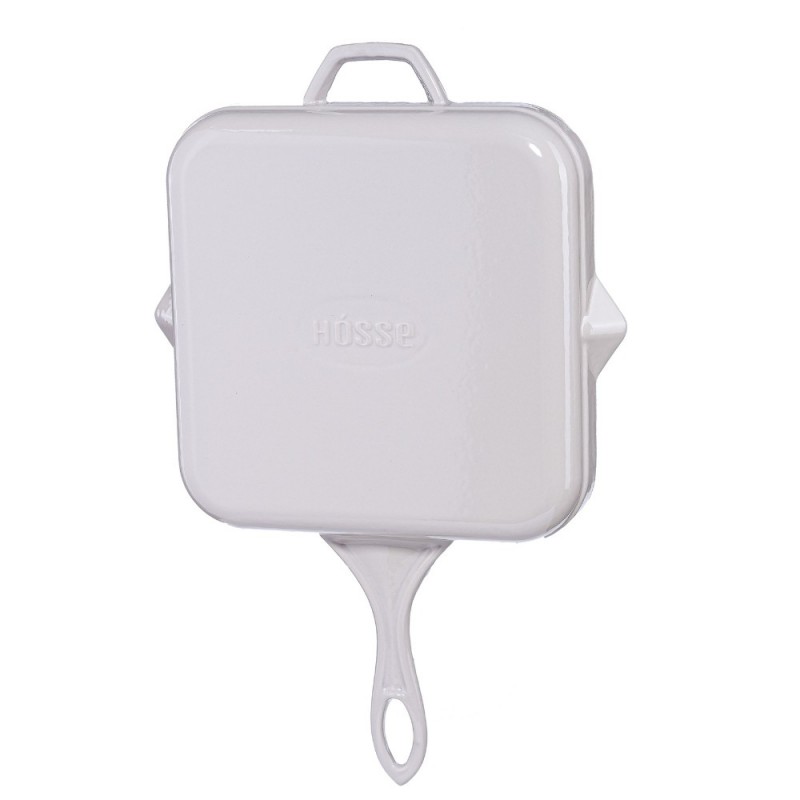 Padella grill in ghisa smaltata Hosse, Ivory, 28x28cm | Padella grill in ghisa | Padella in ghisa |